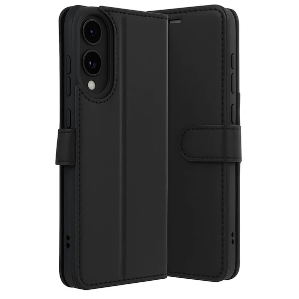 Samsung Galaxy S25 Edge Uyumlu Trend S Plus Kapaklı Kılıf - Siyah ürün görseli 1