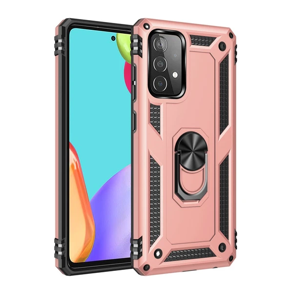 Samsung Galaxy A33 5g Uyumlu Kılıf Sofya Yüzüklü Silikon Kapak - Rose ürün görseli 1