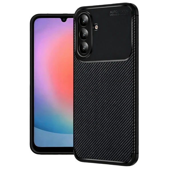 Samsung Galaxy S26 Plus Uyumlu Auto Focus Karbon Kapak - Siyah ürün görseli 1