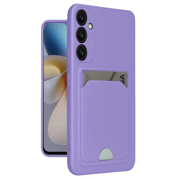 Samsung Galaxy A16 5g Uyumlu Kılıf Kelvin Kartvizitli Silikon - Lila ürün görseli 1