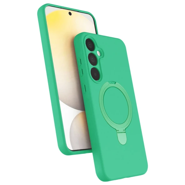 Samsung Galaxy A25 5g Uyumlu Regal Magsafe Standlı Kapak - Yeşil ürün görseli 1