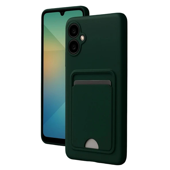 Samsung Galaxy A07 Uyumlu Kelvin Kartvizitli Silikon - Koyu Yeşil ürün görseli 1