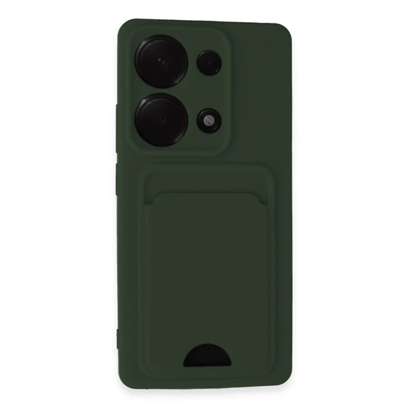 Xiaomi Redmi Note 13 Pro 4g Uyumlu Kılıf Kelvin Kartvizitli Silikon - Koyu Yeşil ürün görseli 1