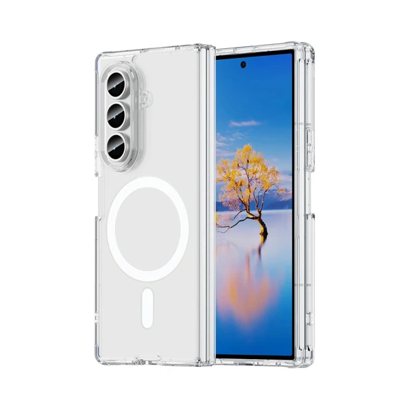 Samsung Galaxy Z Fold 7 Uyumlu Kılıf Magneticsafe Şeffaf Silikon - Şeffaf ürün görseli 1
