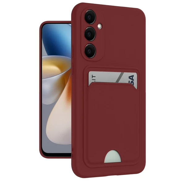 Samsung Galaxy M15 Uyumlu Kelvin Kartvizitli Silikon - Bordo ürün görseli 1