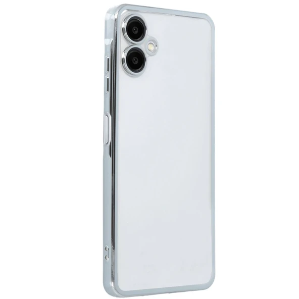 Samsung Galaxy A06 Uyumlu Kılıf Kamera Korumalı Lensli Silikon - Gümüş ürün görseli 1