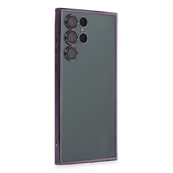 Samsung Galaxy S22 Ultra Uyumlu Kılıf Kamera Korumalı Lensli Silikon - Mor ürün görseli 1