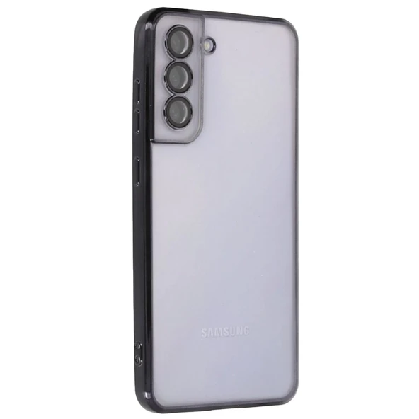 Samsung Galaxy S21 Fe Uyumlu Kılıf Kamera Korumalı Lensli Silikon - Siyah ürün görseli 1