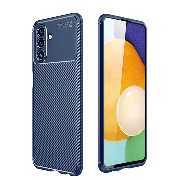 Samsung Galaxy A36 Uyumlu Kılıf Auto Focus Karbon Kapak - Lacivert ürün görseli 1