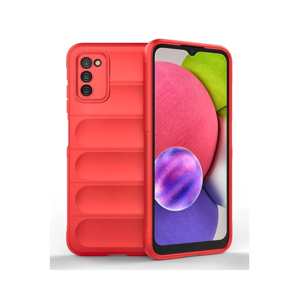 Samsung Galaxy A03s Uyumlu Kılıf Optimum Silikon - Kırmızı ürün görseli 1
