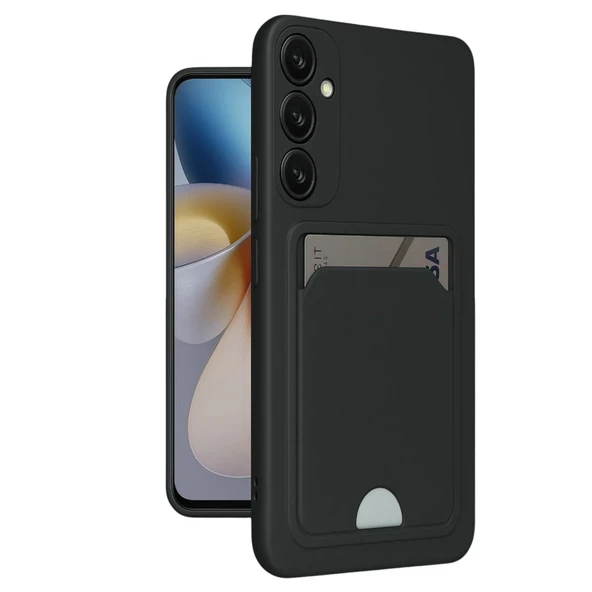 Samsung Galaxy A16 5g Uyumlu Kılıf Kelvin Kartvizitli Silikon - Siyah ürün görseli 1