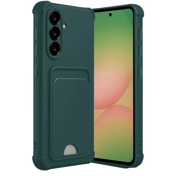 Samsung Galaxy A17 5g Uyumlu Kelvin Kartvizitli Silikon - Koyu Yeşil ürün görseli 1