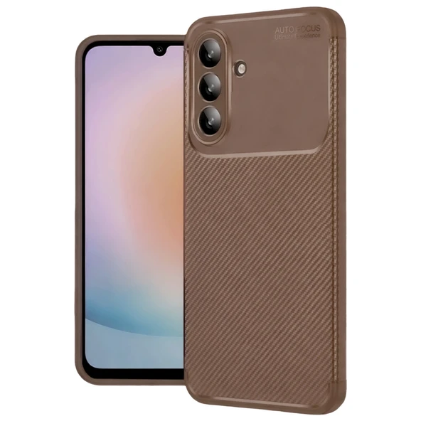 Samsung Galaxy A57 5g Uyumlu Auto Focus Karbon Kapak - Kahverengi ürün görseli 1