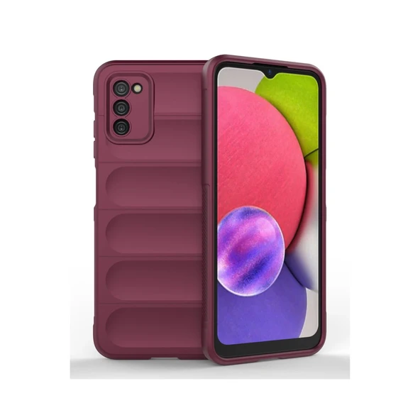 Samsung Galaxy A03s Uyumlu Kılıf Optimum Silikon - Bordo ürün görseli 1