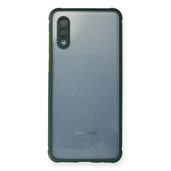 Samsung Galaxy A02 Uyumlu Kılıf Miami Şeffaf Silikon - Koyu Yeşil ürün görseli 1