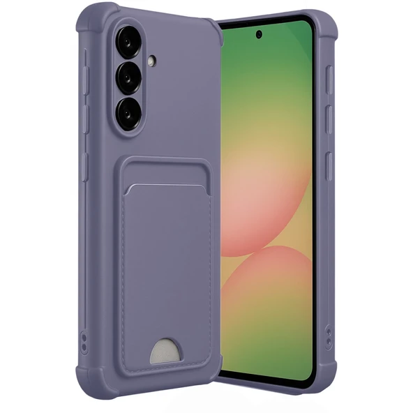 Samsung Galaxy A36 Uyumlu Kılıf Kelvin Kartvizitli Silikon - Lila ürün görseli 1