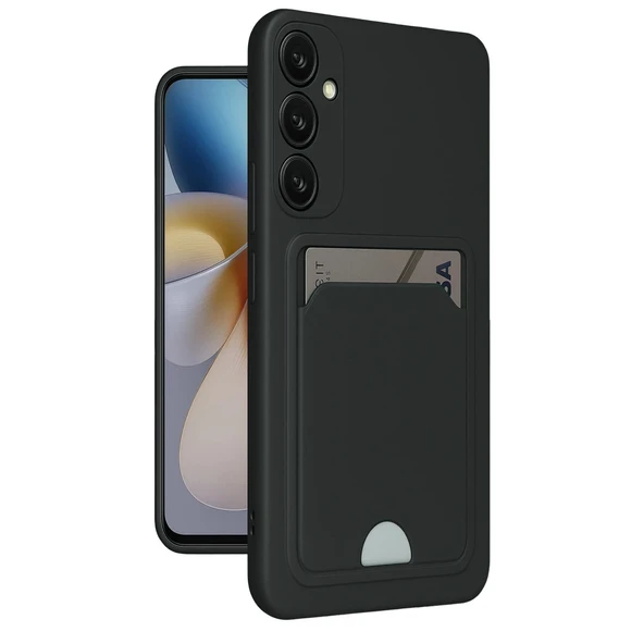 Samsung Galaxy M15 Uyumlu Kelvin Kartvizitli Silikon - Siyah ürün görseli 1
