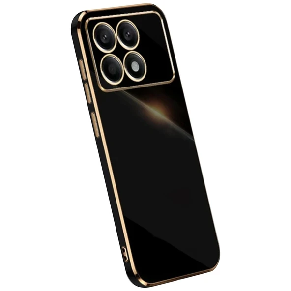 Xiaomi Poco X6 Pro Uyumlu Kılıf Volet Silikon - Siyah ürün görseli 1