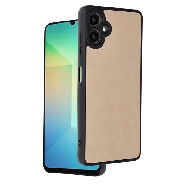 Samsung Galaxy A06 Uyumlu Kılıf Aras Deri Kapak - Pudra ürün görseli 1