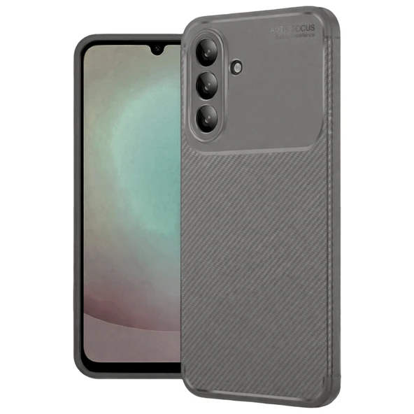 Samsung Galaxy A56 Uyumlu Kılıf Auto Focus Karbon Kapak - Gri ürün görseli 1