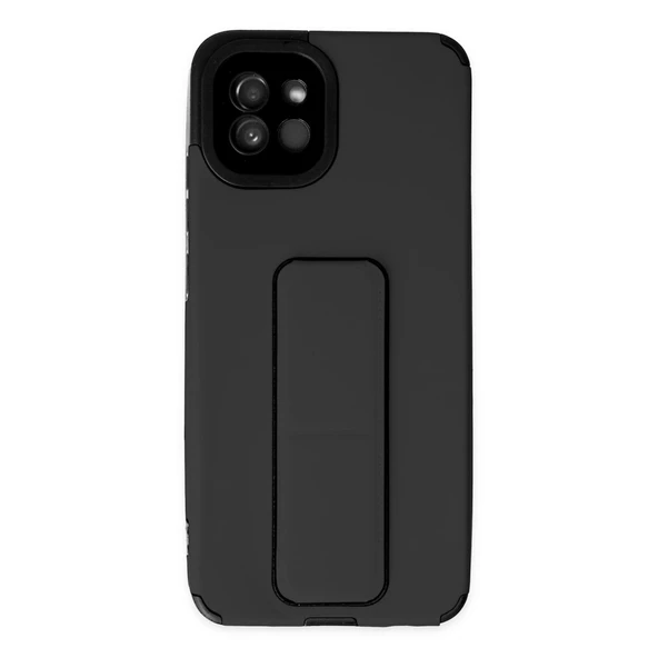 Samsung Galaxy A03 Uyumlu Kılıf Mega Standlı Silikon - Siyah ürün görseli 1