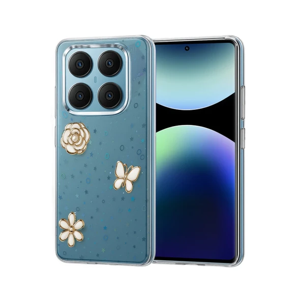 Xiaomi Redmi Note 14 Pro 4g Uyumlu Fiyonk Desenli Kapak - Desen 10 ürün görseli 1