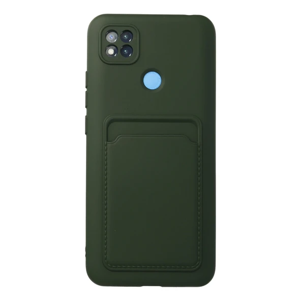 Xiaomi Redmi 9c Uyumlu Kılıf Kelvin Kartvizitli Silikon - Koyu Yeşil ürün görseli 1