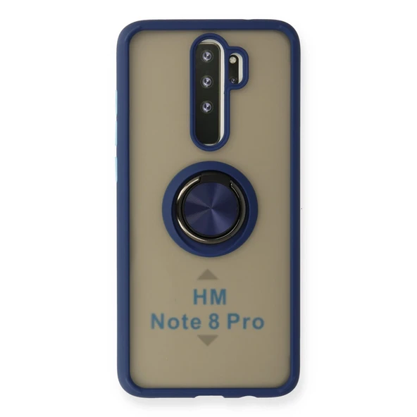 Xiaomi Redmi Note 8 Pro Uyumlu Kılıf Montreal Yüzüklü Silikon Kapak - Lacivert ürün görseli 1