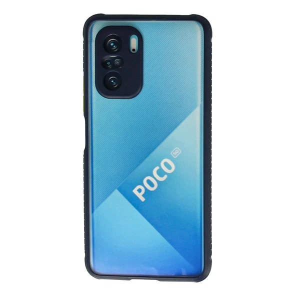 Xiaomi Poco F3 Uyumlu Kılıf Miami Şeffaf Silikon - Lacivert ürün görseli 1
