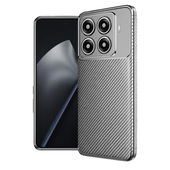 Xiaomi Mi 15t Pro Uyumlu Auto Focus Karbon Kapak - Gri ürün görseli 1