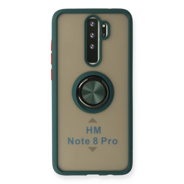Xiaomi Redmi Note 8 Pro Uyumlu Kılıf Montreal Yüzüklü Silikon Kapak - Yeşil ürün görseli 1