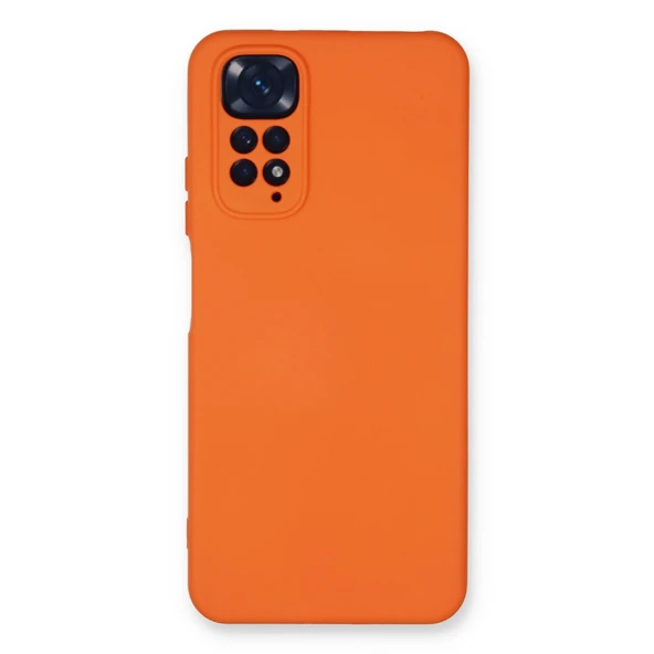 Xiaomi Redmi Note 11 Uyumlu Kılıf Nano İçi Kadife Silikon - Turuncu ürün görseli 1