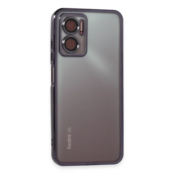 Xiaomi Redmi Note 11e Uyumlu Kılıf Kamera Korumalı Lensli Silikon - Mor ürün görseli 1