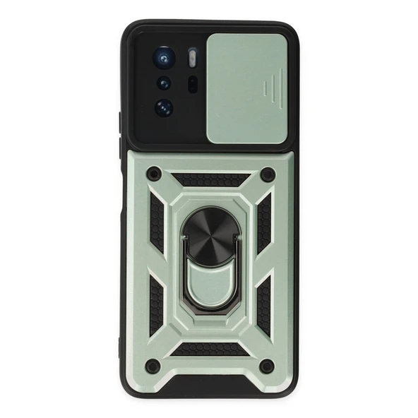 Xiaomi Poco X3 Gt Uyumlu Kılıf Pars Lens Yüzüklü Silikon - Yeşil ürün görseli 1