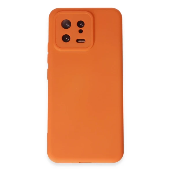Xiaomi Mi 13 Uyumlu Kılıf Nano İçi Kadife Silikon - Turuncu ürün görseli 1