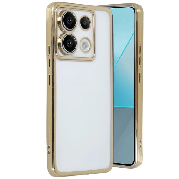 Xiaomi Redmi Note 13 Pro 4g Uyumlu Kılıf Kamera Korumalı Lensli Silikon - Gold ürün görseli 1