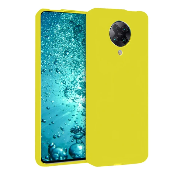 Xiaomi Redmi K30 Pro Uyumlu Kılıf Nano İçi Kadife Silikon - Sarı ürün görseli 1