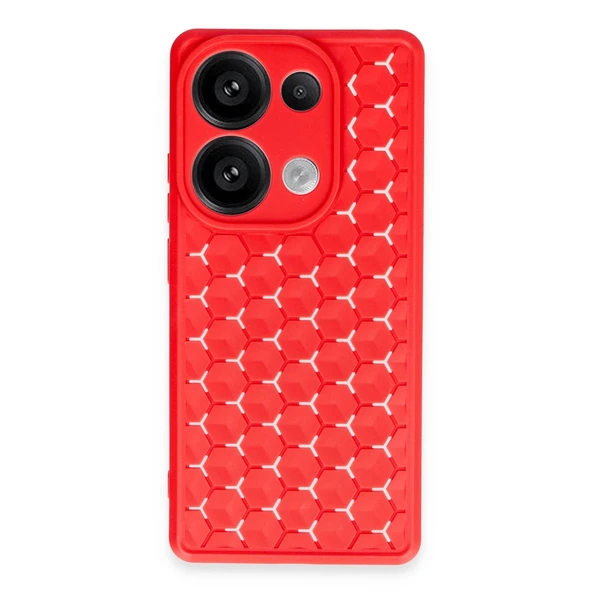 Xiaomi Redmi Note 13 Pro 4g Uyumlu Kılıf Petek Silikon Kapak - Kırmızı ürün görseli 1