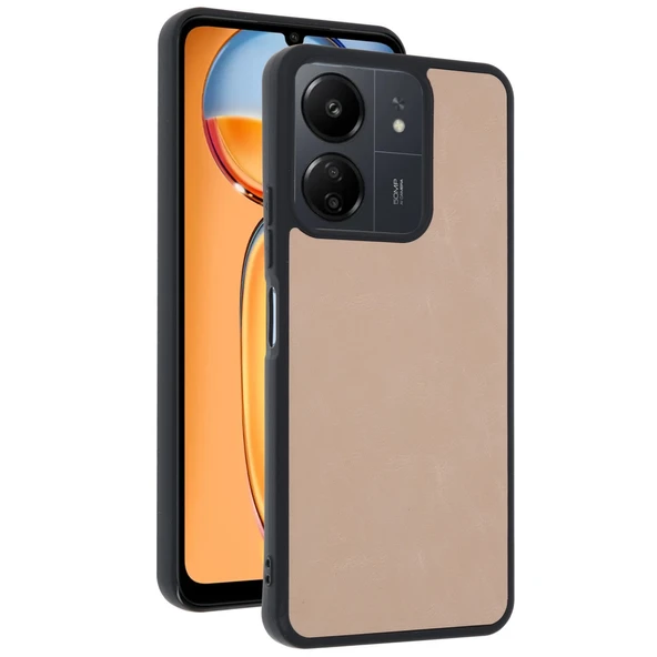 Xiaomi Redmi 13c Uyumlu Kılıf Aras Deri Kapak - Pudra ürün görseli 1