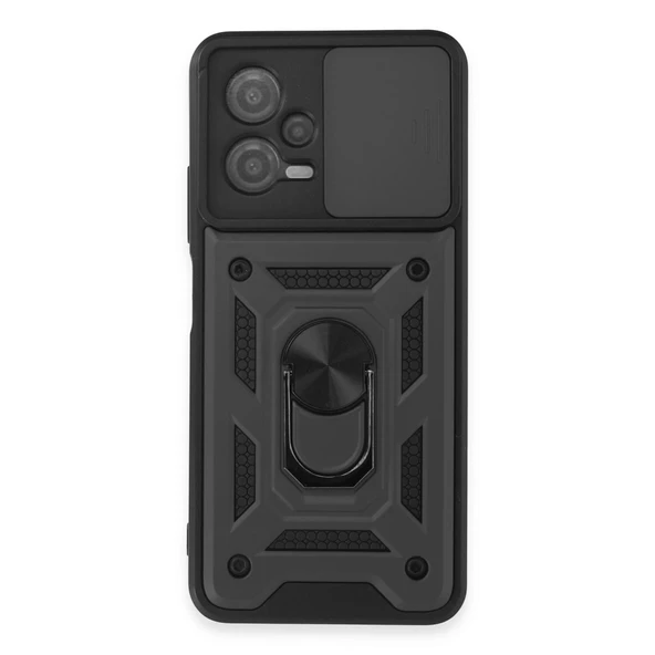 Xiaomi Redmi Note 12 5g Uyumlu Kılıf Pars Lens Yüzüklü Silikon - Siyah ürün görseli 1