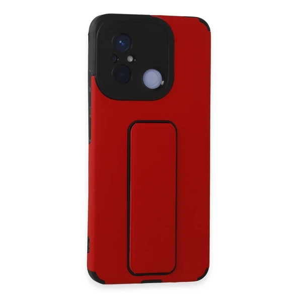 Xiaomi Redmi 12c Uyumlu Kılıf Mega Standlı Silikon - Kırmızı ürün görseli 1