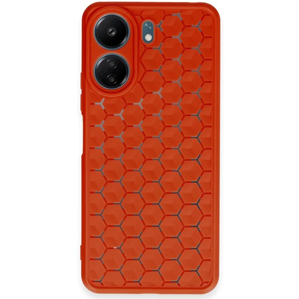 Xiaomi Redmi 13c Uyumlu Kılıf Petek Silikon Kapak - Kırmızı ürün görseli 1