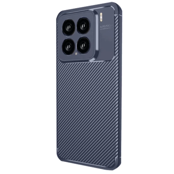 Xiaomi Mi 15 Uyumlu Kılıf Auto Focus Karbon Kapak - Lacivert ürün görseli 1