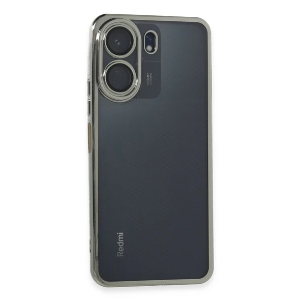 Xiaomi Redmi 13c Uyumlu Kılıf Kamera Korumalı Lensli Silikon - Gümüş ürün görseli 1