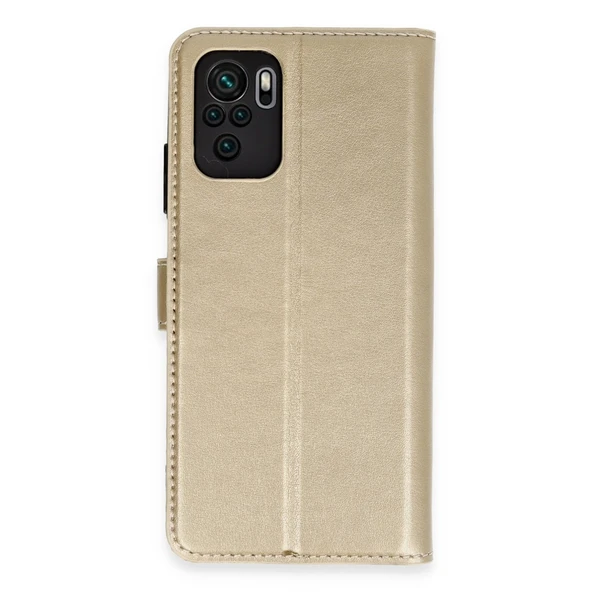 Xiaomi Mi Note 10 Uyumlu Trend S Plus Kapaklı Kılıf - Gold ürün görseli 1