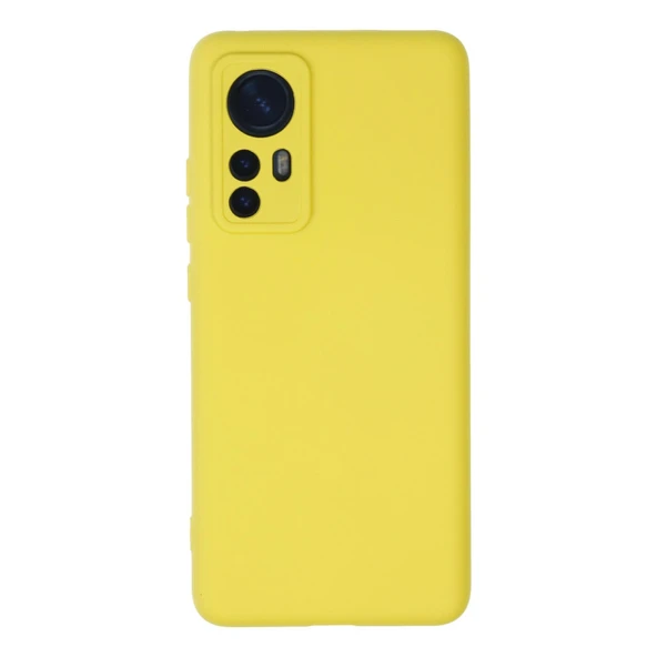 Xiaomi Mi 12 Uyumlu Kılıf Nano İçi Kadife Silikon - Sarı ürün görseli 1