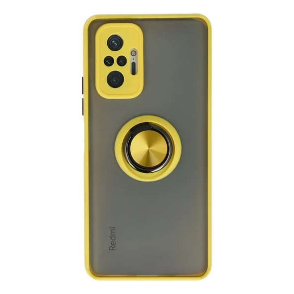 Xiaomi Redmi Note 10 Pro Uyumlu Kılıf Montreal Yüzüklü Silikon Kapak - Sarı ürün görseli 1