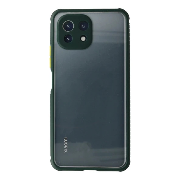Xiaomi Mi 11 Lite Kılıf Miami Şeffaf Silikon - Koyu Yeşil ürün görseli 1