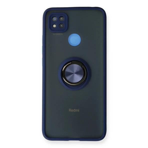 Xiaomi Redmi 9c Uyumlu Kılıf Montreal Yüzüklü Silikon Kapak - Lacivert ürün görseli 1