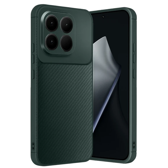Xiaomi Mi 15t Uyumlu Auto Focus Karbon Kapak - Koyu Yeşil ürün görseli 1